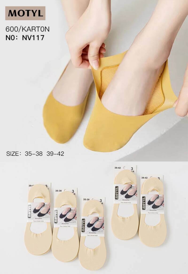Stopki damskie Roz 35-42, Mix kolor Paczka 40 szt